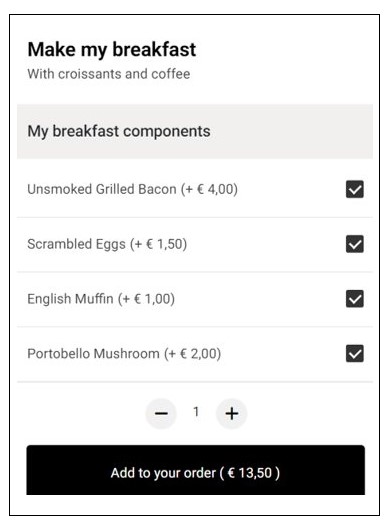 Preselected options