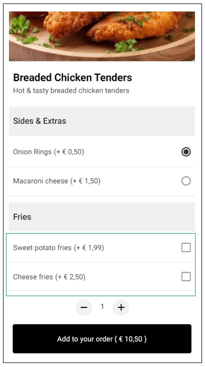 Original order of options