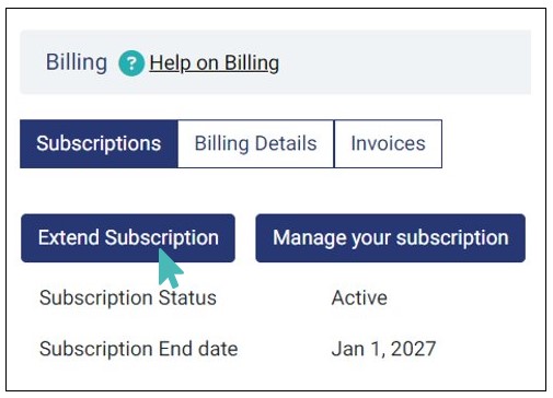 Extending a Subscription.