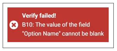 Option Name is Blank