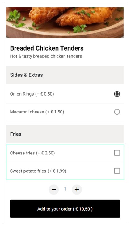 New order of options