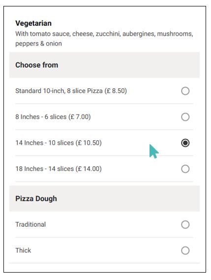 Price variants on product info page