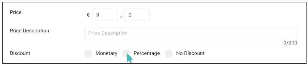 Discount type selection