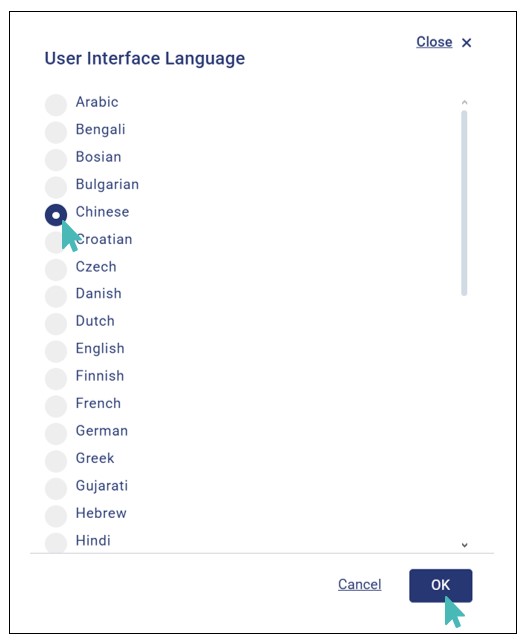 Select the New UI Language and Save