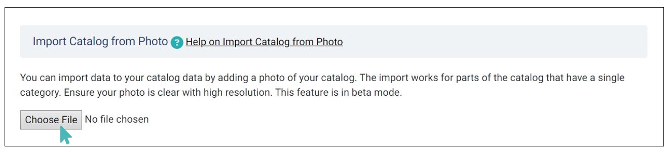 Choose a catalog image to import