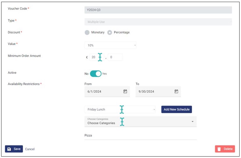 Voucher With Multiple Availability Restrictions