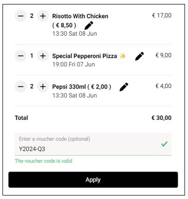 No Order Item Meets Voucher's Schedule Requirements