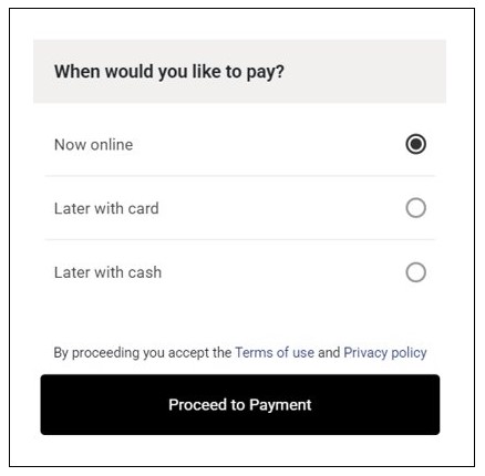 Payment Options on the Customer Checkout Page