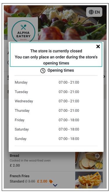 Store closed notice