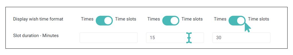 Changing the slot duration