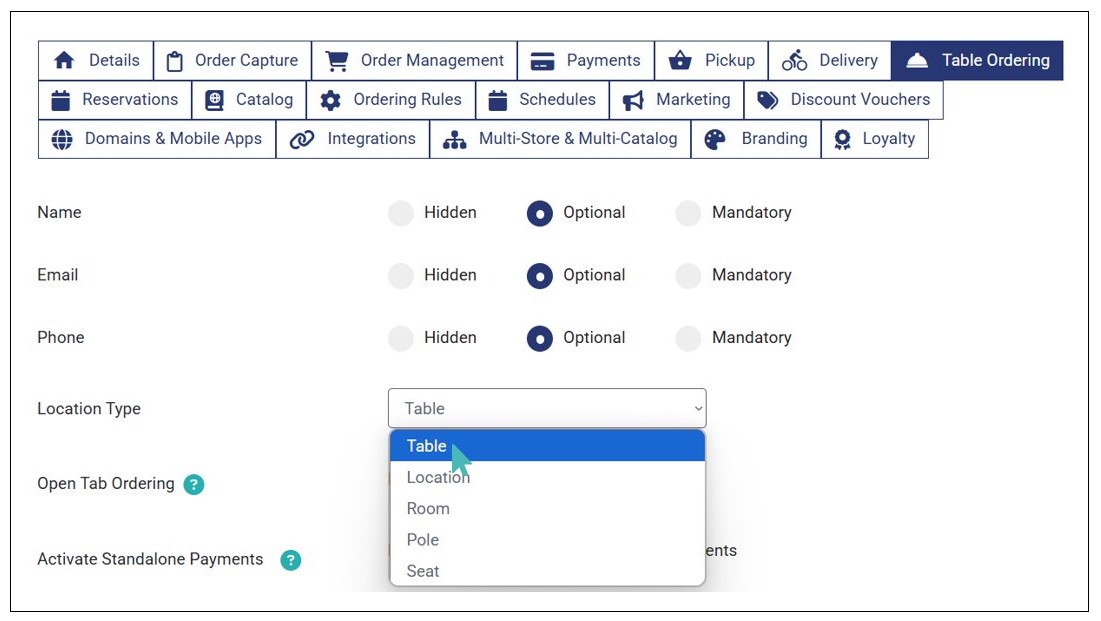 Define default location type