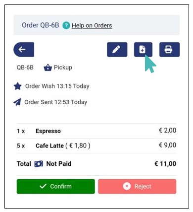 Download an Order on GoAdmin
