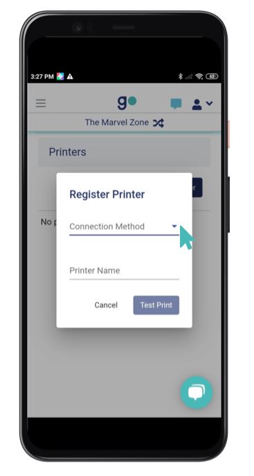 Choose printer connection method