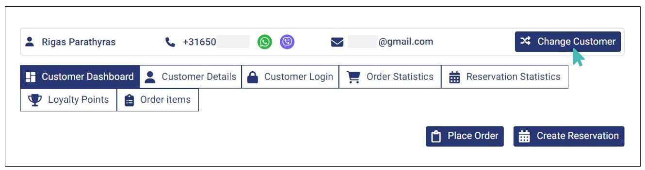 Changing to a Different Customer
