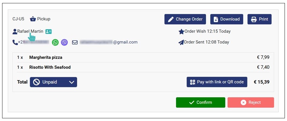 Open Customer Dashboard from Orders Page