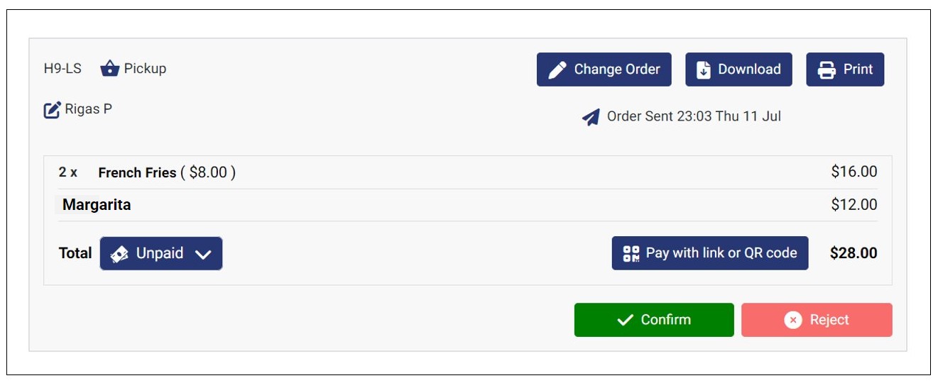 Detailed Order View