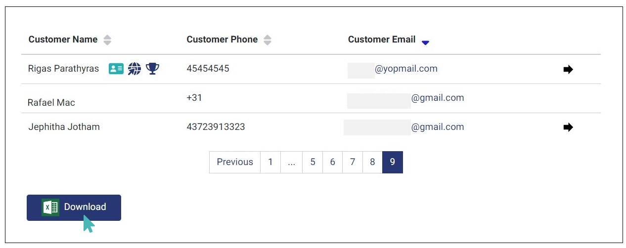 Download customer information summary