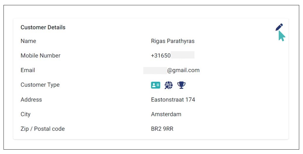 Editing Customer Details