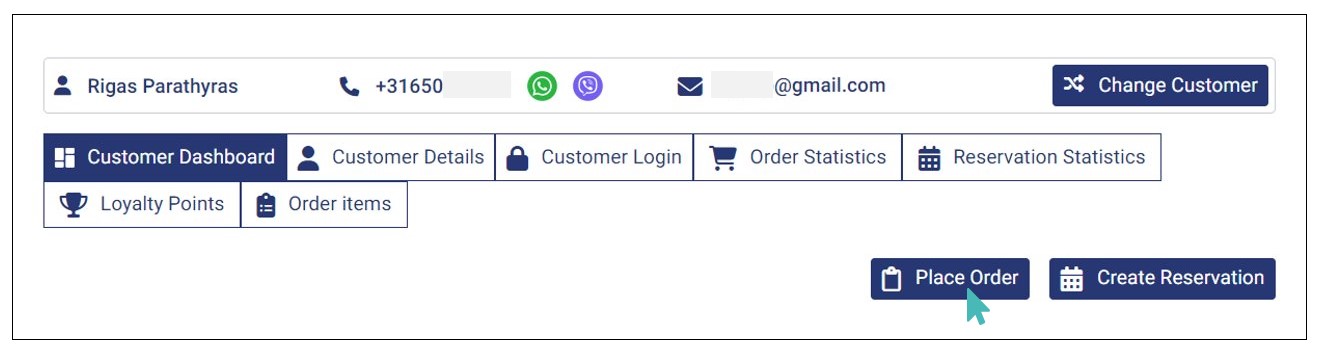 Place Order for a Customer