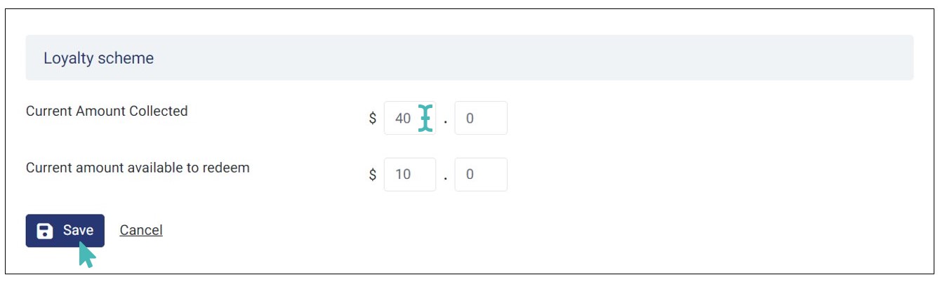 Editing Customer Loyalty Points
