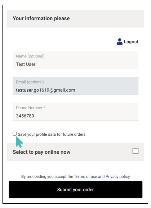 Save customer data
