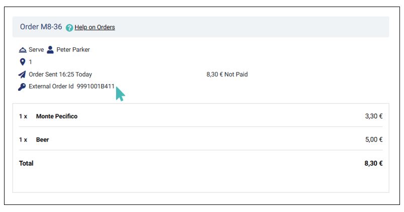 Copy external order ID to cross check on HubRise