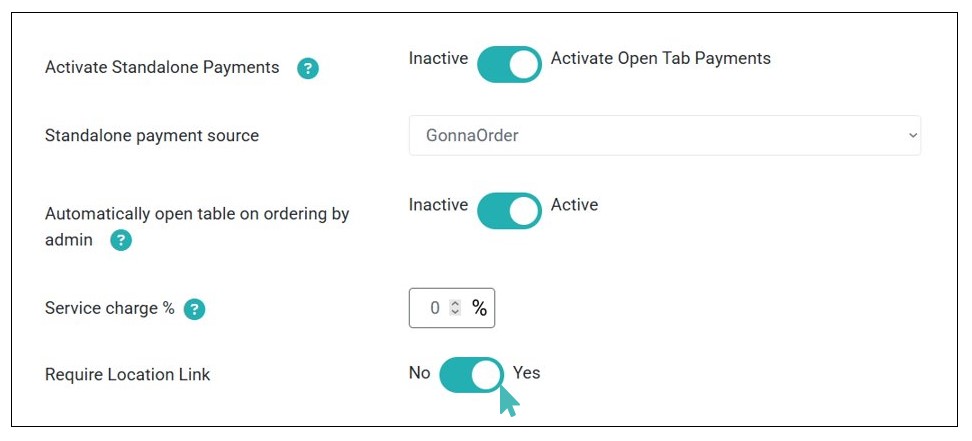 Activate Require Location Link