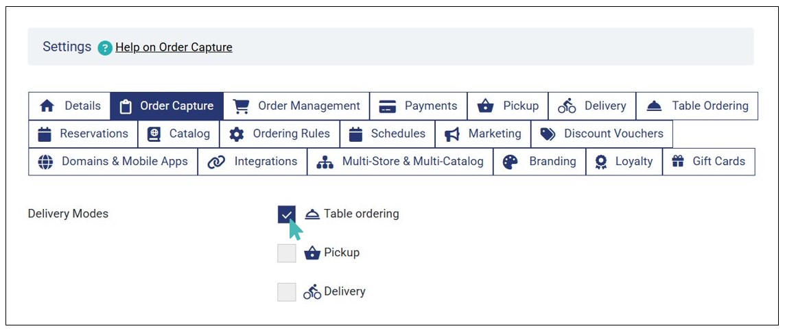 Enabling Table Ordering Only for your Store
