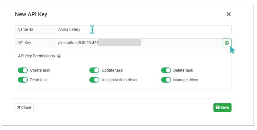 Rename and copy api key