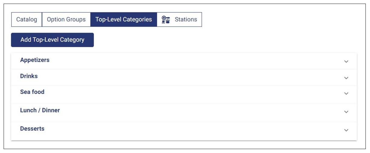 Top-Level Category List