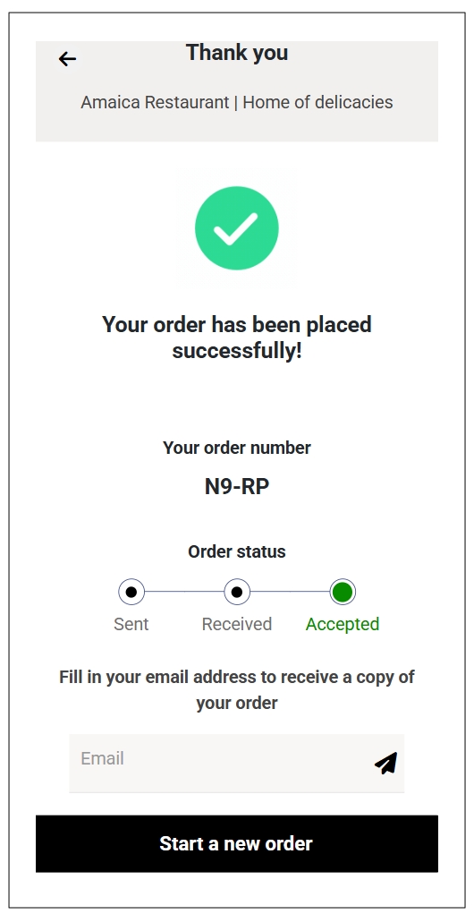 If an order is automatically accepted, its status changes from sent to accepted.