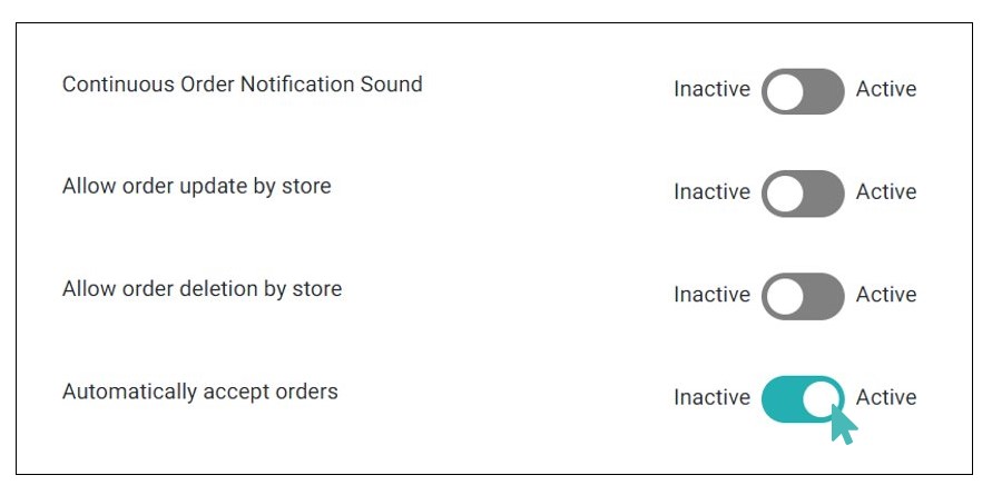 Automatically accept orders