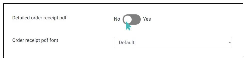 Deactivating Detailed Order Receipt PDF