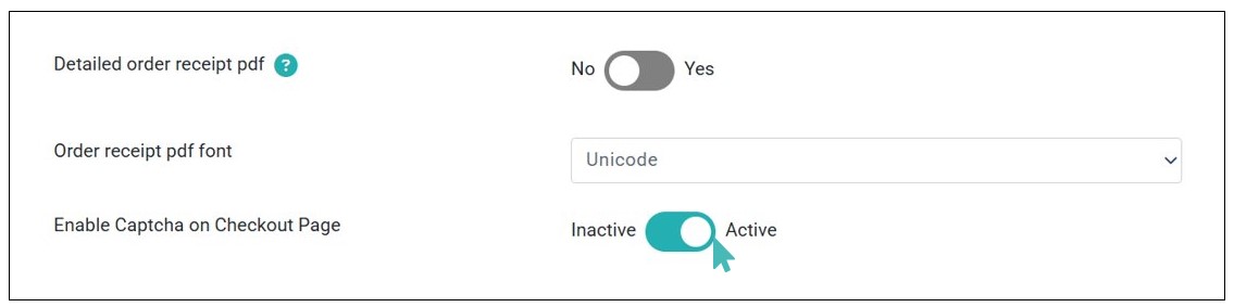 Enabling Captcha Verification at Checkout