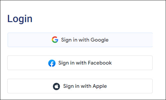 Choose to log in with Google