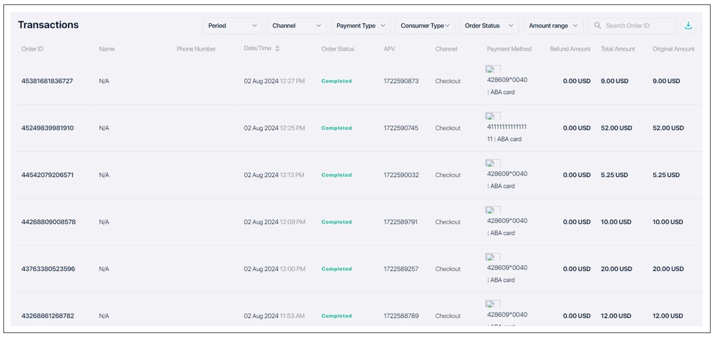 Viewing Payments on Your Merchant Account