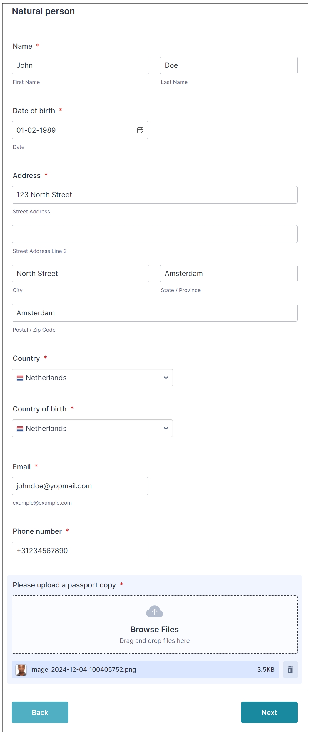 Enter Required Business Details