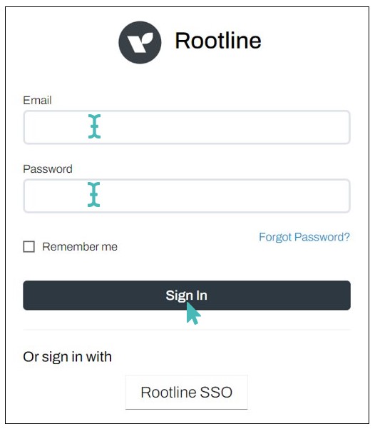 Rootline Login Interface