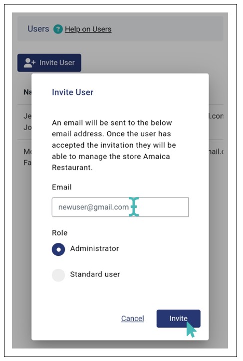Inviting a User on GoAdmin