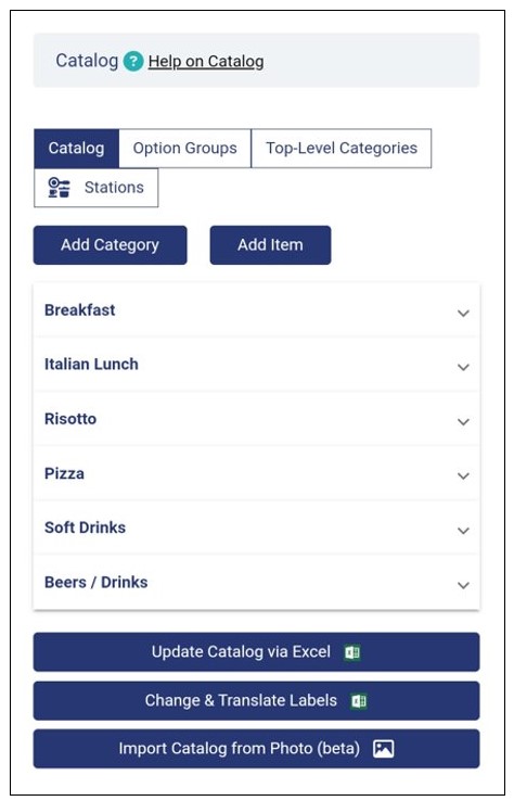 Manage Store Catalog on GoAdmin