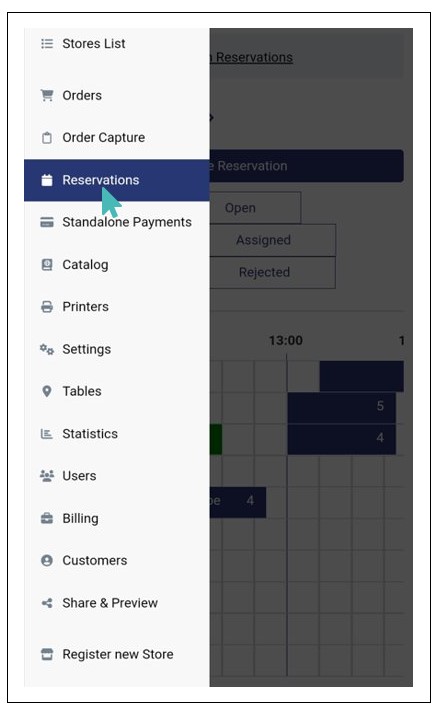 Select Reservations From the Left Menu