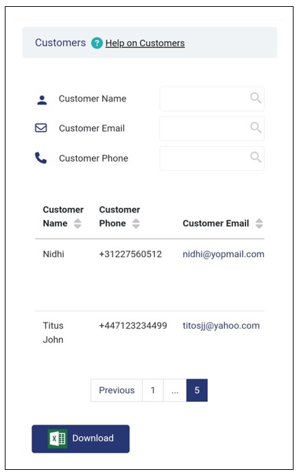 View Customers on GoAdmin