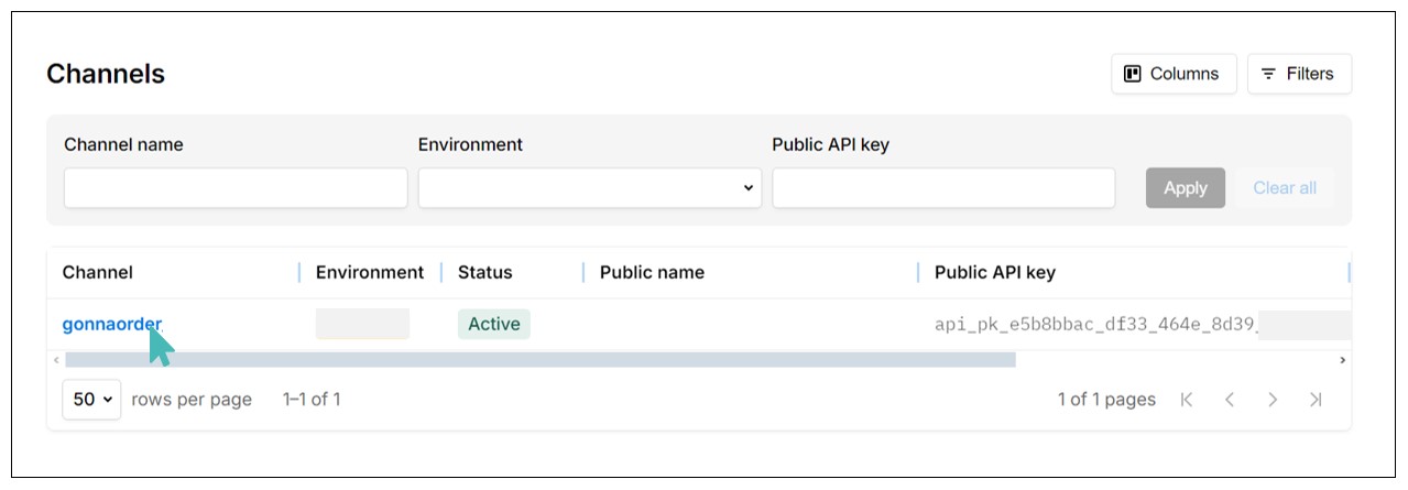 Click the Desired Channel to Access Your Credentials