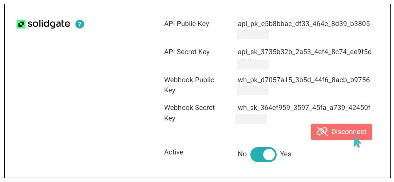 Deactivating Solidgate Payments