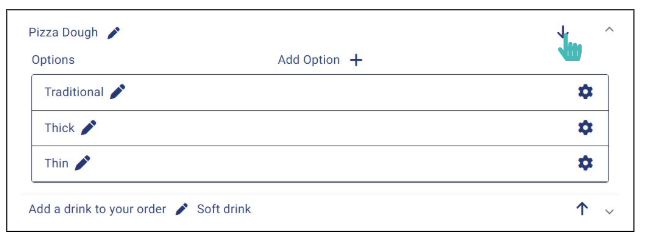 Rearranging option groups