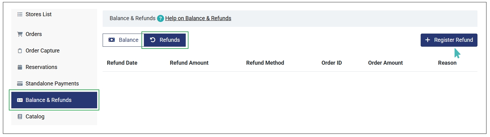 Register Standalone Refund