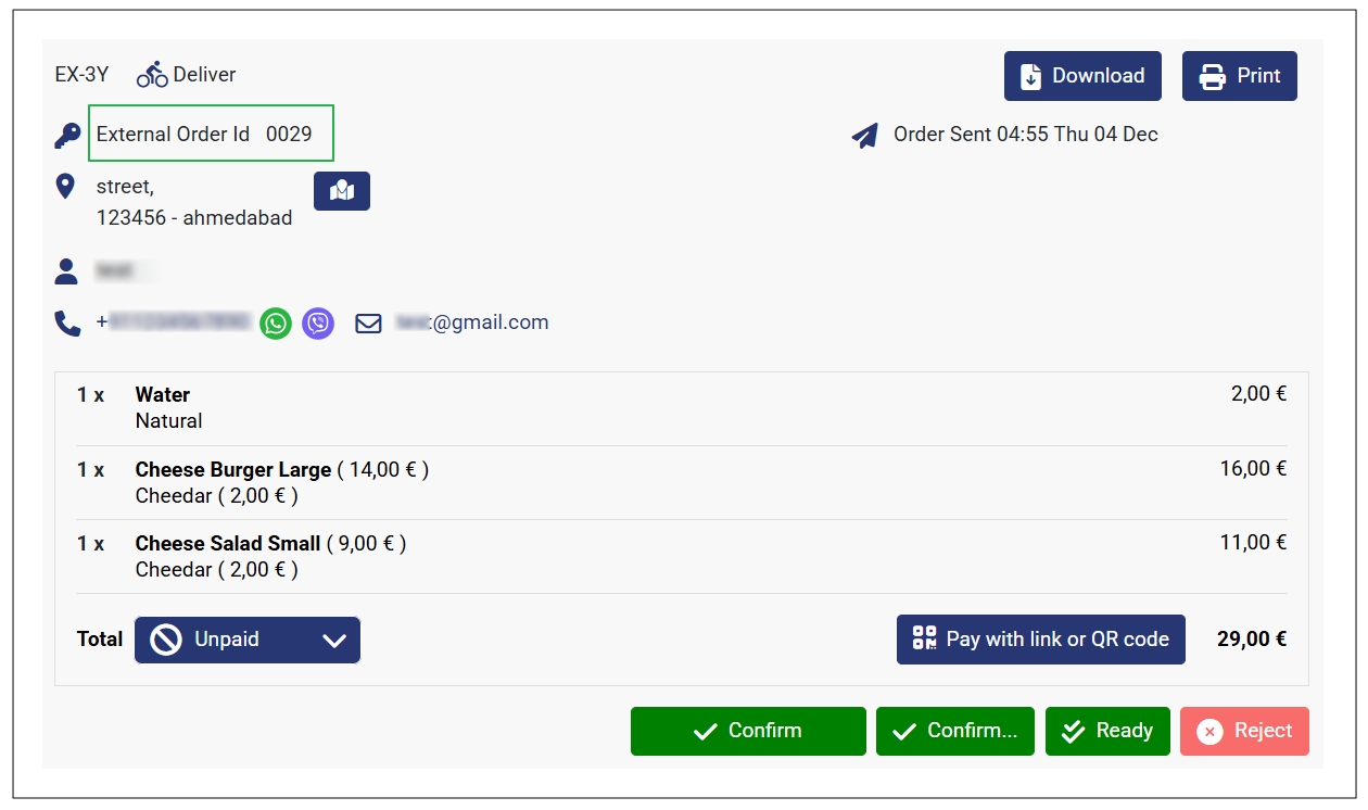 Order with an External ID