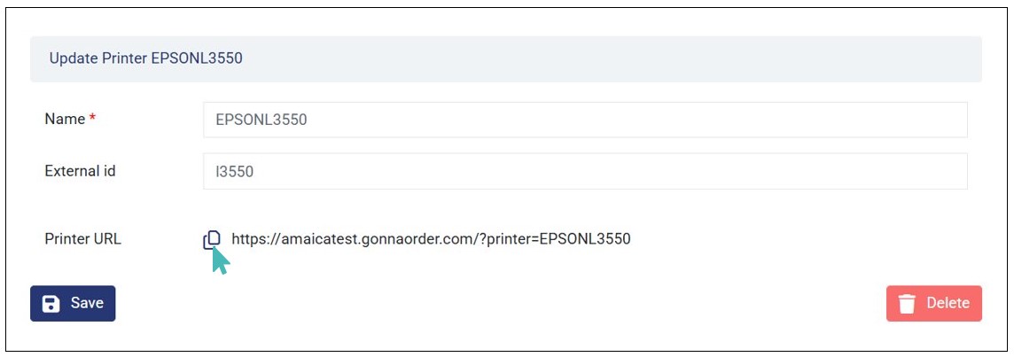 Update Printer Page