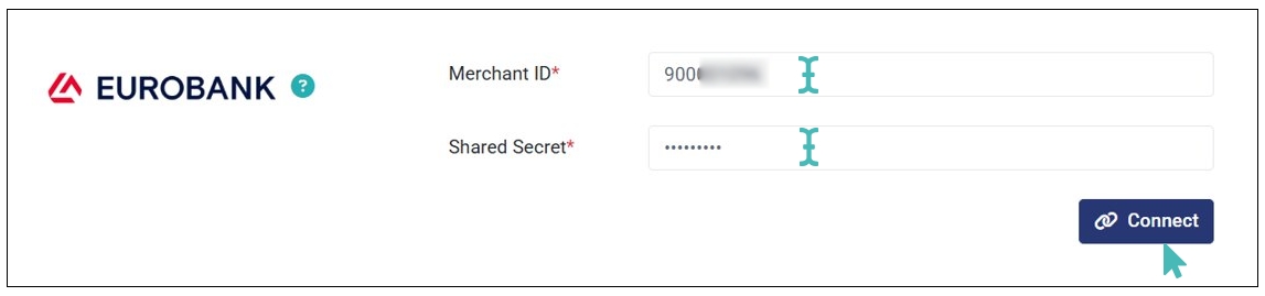 Enter Eurobank Integration Details and Connect