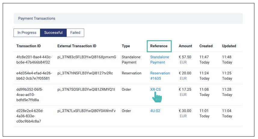 User Clicks the Order ID on the Reference Field